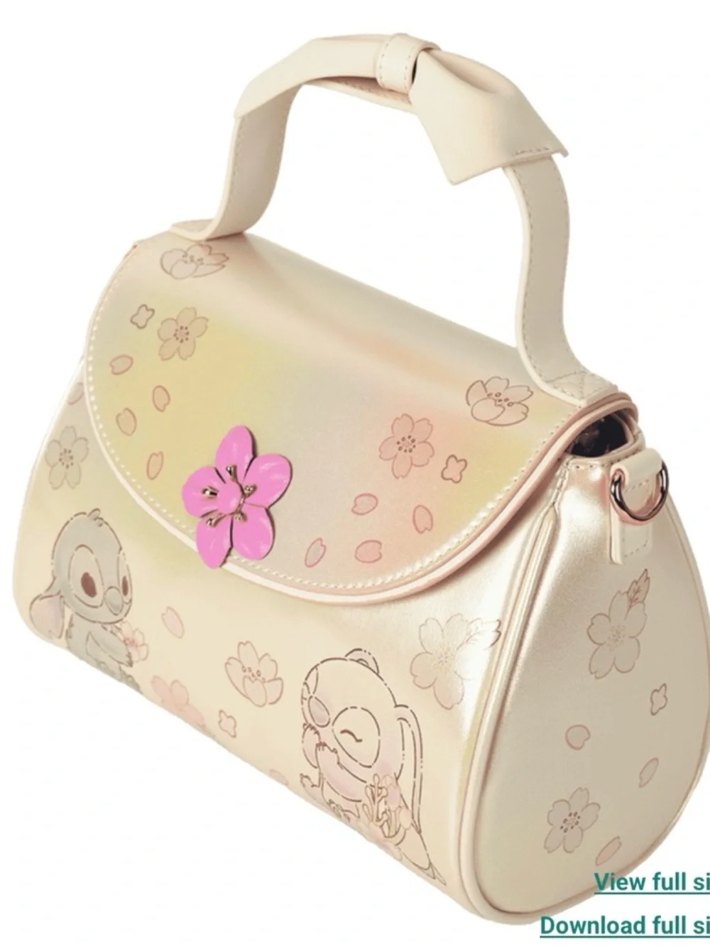 Loungefly Disney 🆕 Stitch & Angel Cherry Blossom Bow Handle Crossbody Bag
